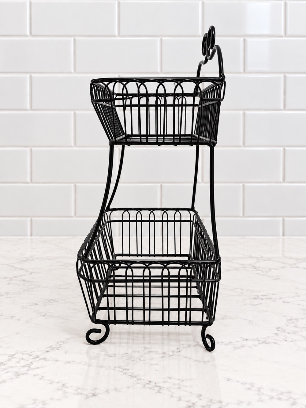 Two-Tier Black Wire Display Basket - Picture 7 of 9